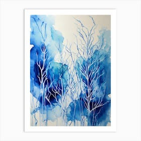 Blue Trees Art Print