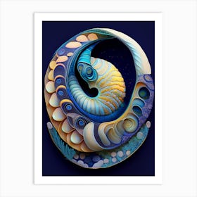 Moon Snail  Patchwork Art Print