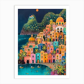 Kitsch Sicily Coastline 3 Art Print