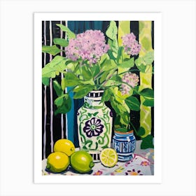 Flowers In A Vase Still Life Painting Lilac 2 Art Print