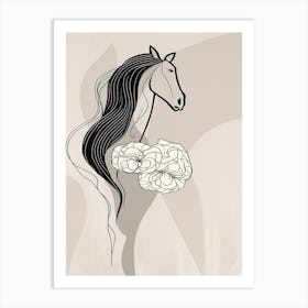 Horse Line Art Abstract 4 Art Print
