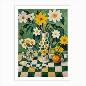 Daisies In A Vase no2 Art Print