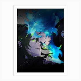 Kissing Anime Couple Art Print