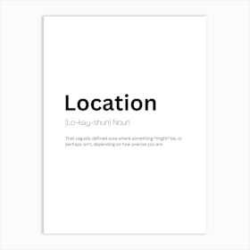 Location Definition Meaning Poster