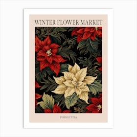 Poinsettia 4 Winter Flower Market Poster Art Print
