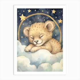Sleeping Baby Lion 2 Art Print