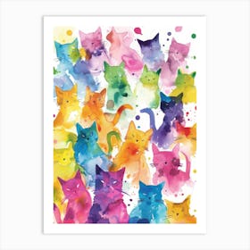 Colorful Cats 1 Art Print