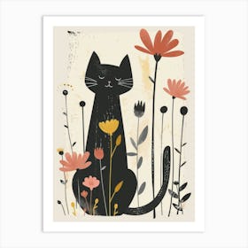 Cat In Flowers 3 Art Print