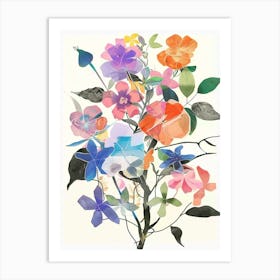 Periwinkle 2 Collage Flower Bouquet Art Print