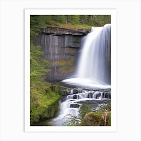 Sutherland Falls, United States Realistic Photograph (2) Art Print