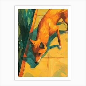 Fox On Tile Art Print