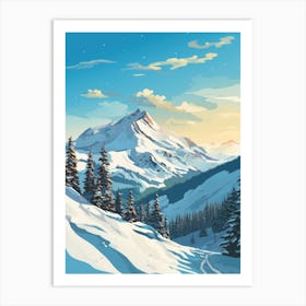 Winter Landscape With Snowy Mountains Art Print