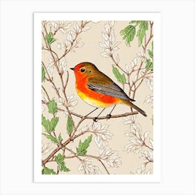 Robin William Morris Style Bird Art Print