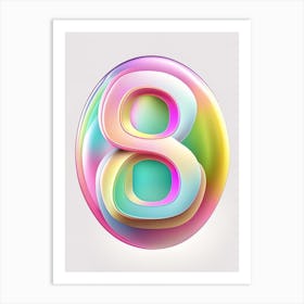 8, Number, Education Bubble Rainbow 3 Art Print