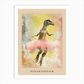 Dinosaur Dancing In A Tutu Pastels 2 Poster Art Print