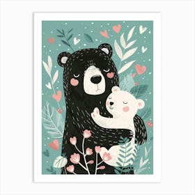 Black Bear And Cub 2 Art Print