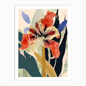 Colourful Flower Illustration Amaryllis 2 Art Print