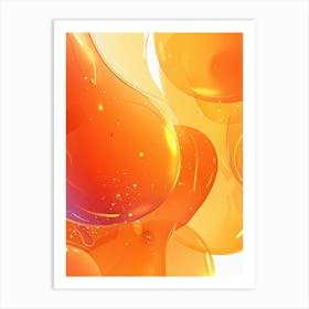 Abstract Orange Liquid Art Print