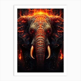 Fire Elephant Art Print