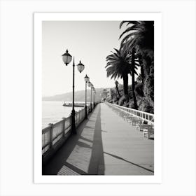 Santa Margherita Ligure, Italy, Black And White Photography 2 Art Print