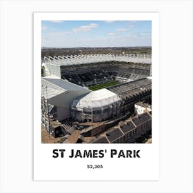 St James' Park, Stadium, Football, Newcastle, Soccer, Art, Wall Print Art Print