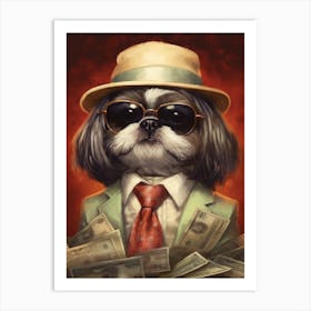 Gangster Dog Shih Tzu Art Print