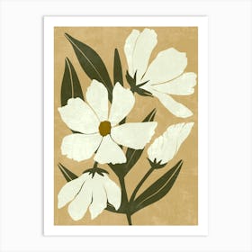 White Flowers Canvas Print Art Print