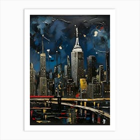 New York City At Night Art Print