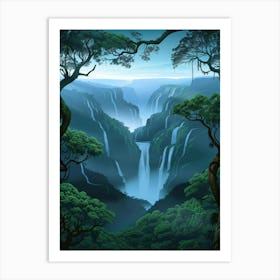 Waterfall In The Jungle Art Print