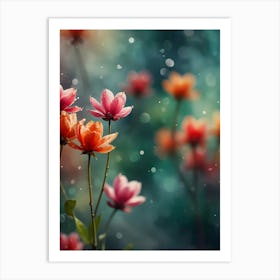 Flowers In The Rain Art Print