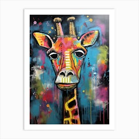 Giraffe 4 Basquiat style Art Print