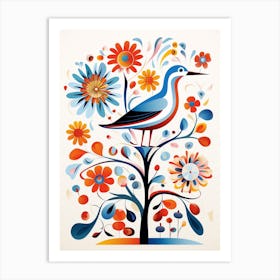 Scandinavian Bird Illustration Seagull 2 Art Print