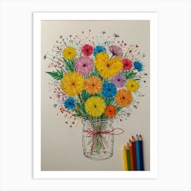 Dandelion Bouquet 1 Art Print