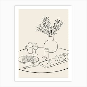 Table Setting - Black Art Print