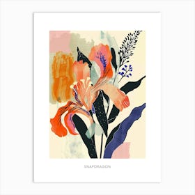 Colourful Flower Illustration Poster Snapdragon 2 Art Print