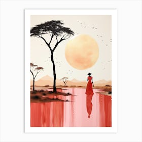 Kenyan Woman In Red Dress | Boho Style Art Print