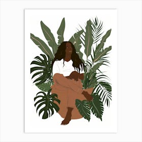 Black Woman In A Basket Art Print