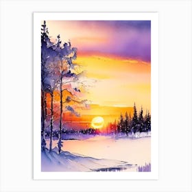 Lapland Watercolour Art Print