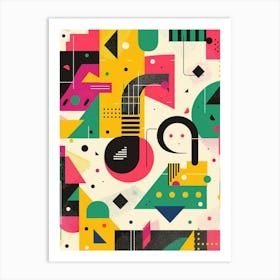 Playful And Colorful Geometric Shapes Arranged In A Fun And Whimsical Way Art Print