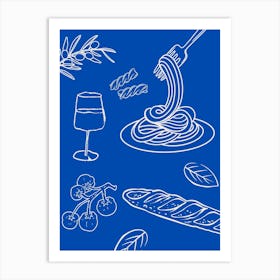 Blue Tablescape Art Print