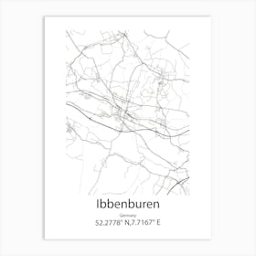 Ibbenburen,Germany Minimalist Map Art Print