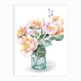 Watercolor Flower Vase 1 Art Print