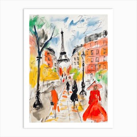 Paris, Dreamy Storybook Illustration 4 Art Print