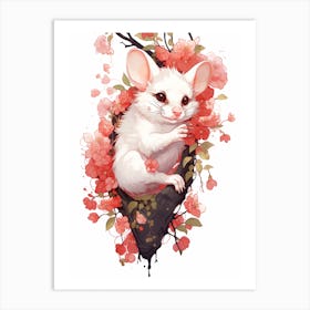 An Illustration Of A Foraging Possum 4 Art Print