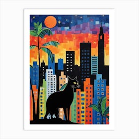 Mumbai, India Skyline With A Cat 0 Art Print