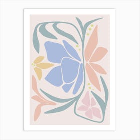 Pastel Flowers Scandinavian Art Print