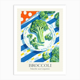 Marche Aux Legumes Broccoli Summer Illustration 1 Art Print