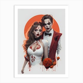 Zombie Couple Art Print