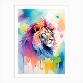 Colorful Lion Painting 1 Art Print