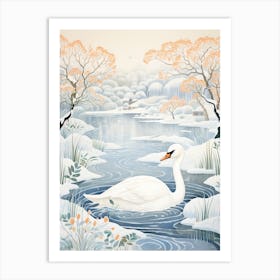 Winter Bird Painting Swan 2 Art Print